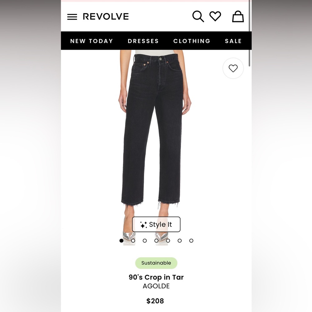 Agolde 90's Crop in Tar